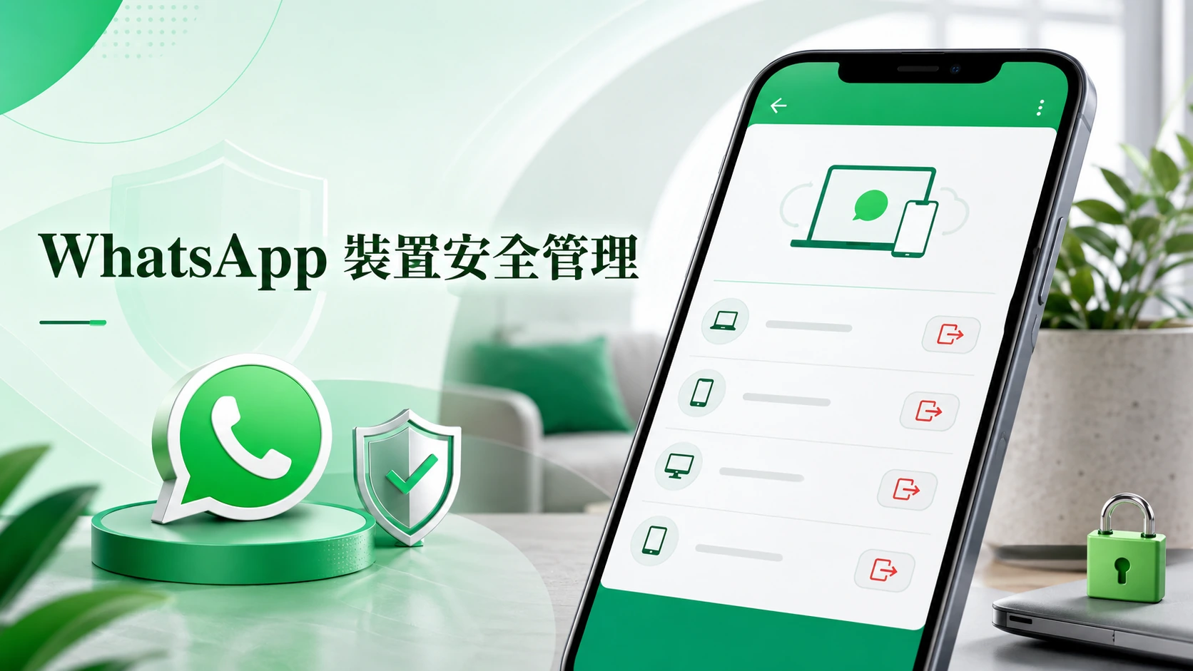 WhatsApp 已登入裝置安全管理畫面
